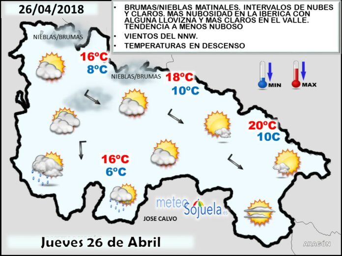 Mapa meteorologico significativo de hoy en La Rioja. Meteosojuela Mapa meteorologico significativo de hoy en La Rioja. Meteosojuela
