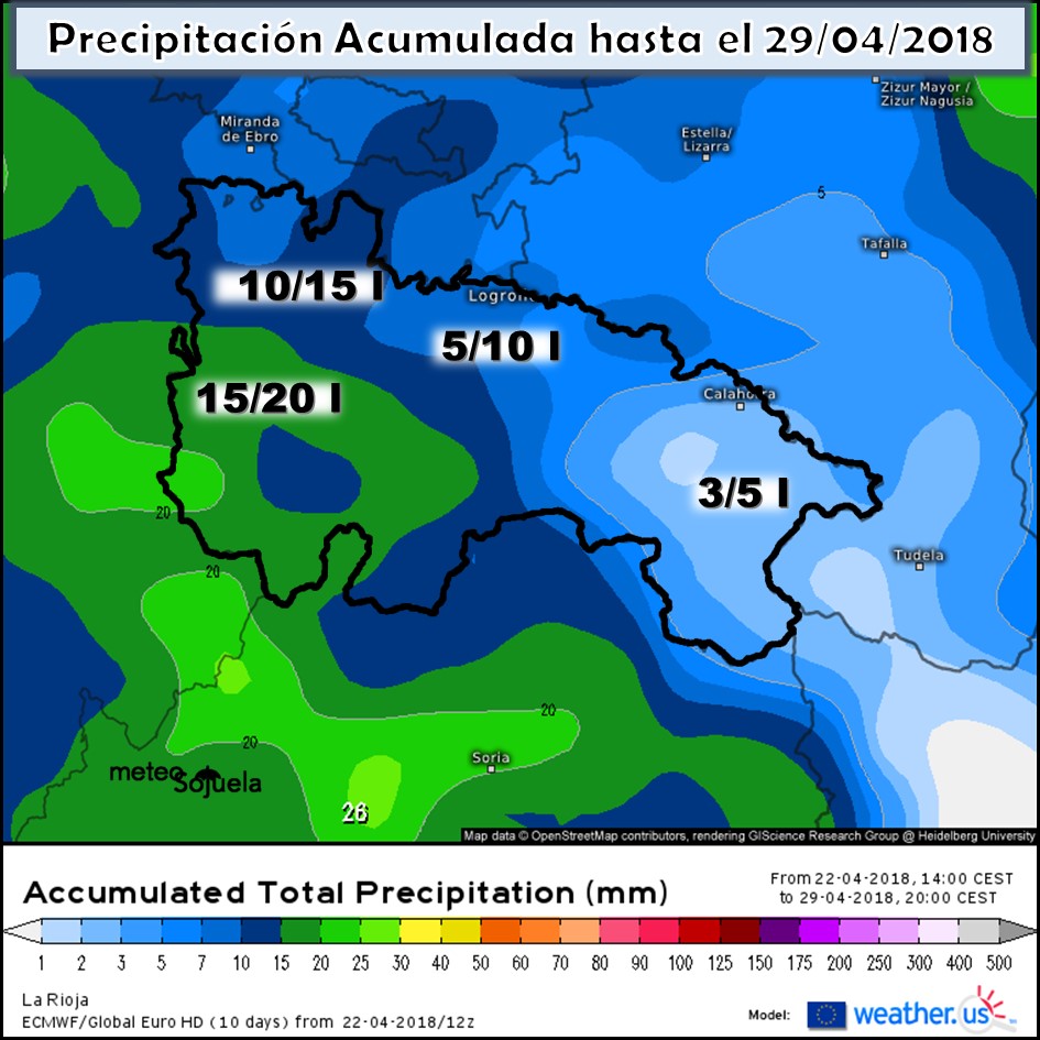 Modelo meteorologico de precipitación acumulada