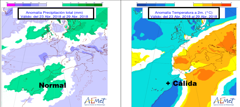 Anomalías en la temperatura y precipitación AEMET. Meteosojuela