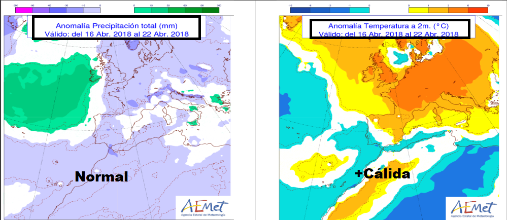 Anomalías en la temperatura y precipitación AEMET. Meteosojuela