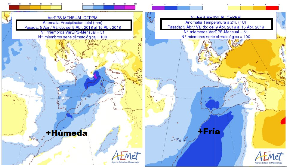Anomalías en la temperatura y precipitación AEMET. Meteosojuela