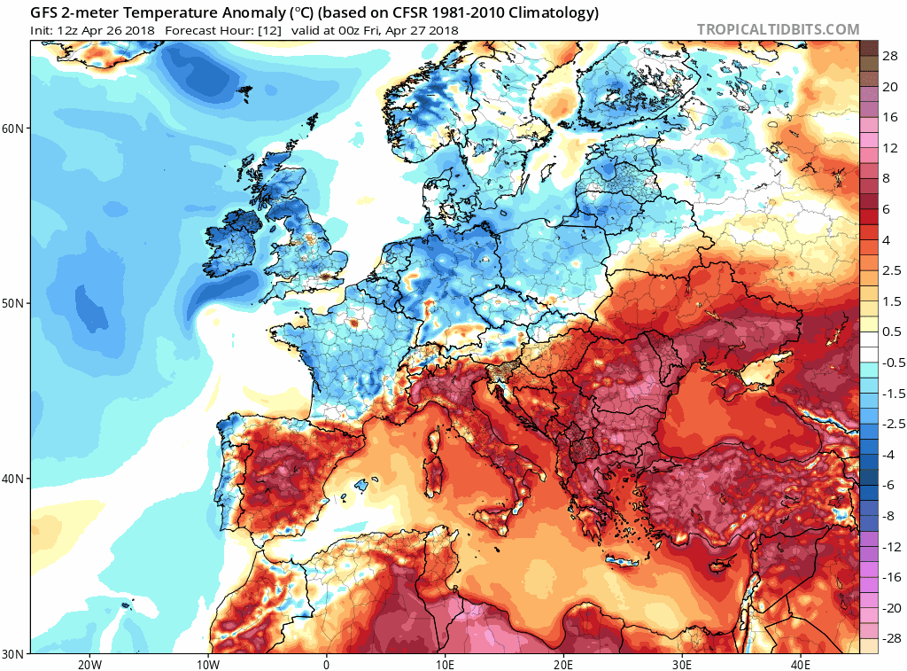 Animación de anomalías de temperaturas