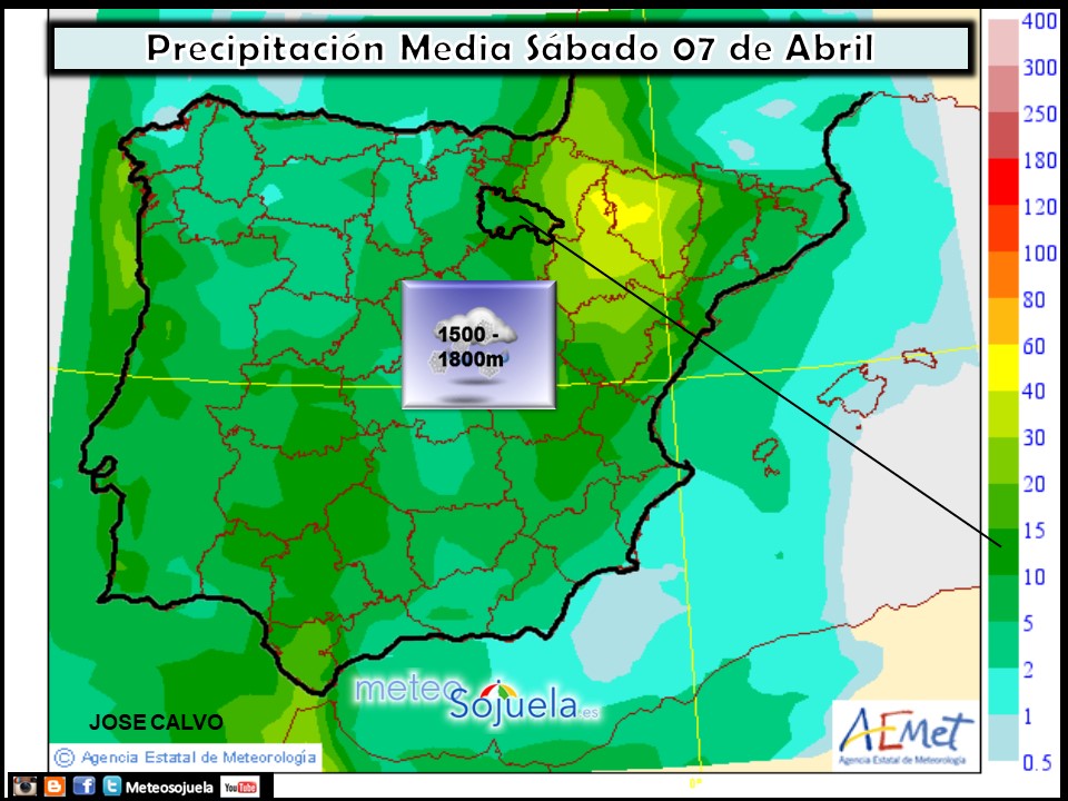Mapa meteorologico significativo de hoy en La Rioja. Meteosojuela