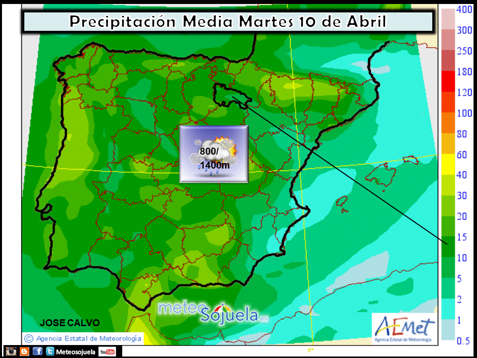 Mapa meteorologico significativo de hoy en La Rioja. Meteosojuela