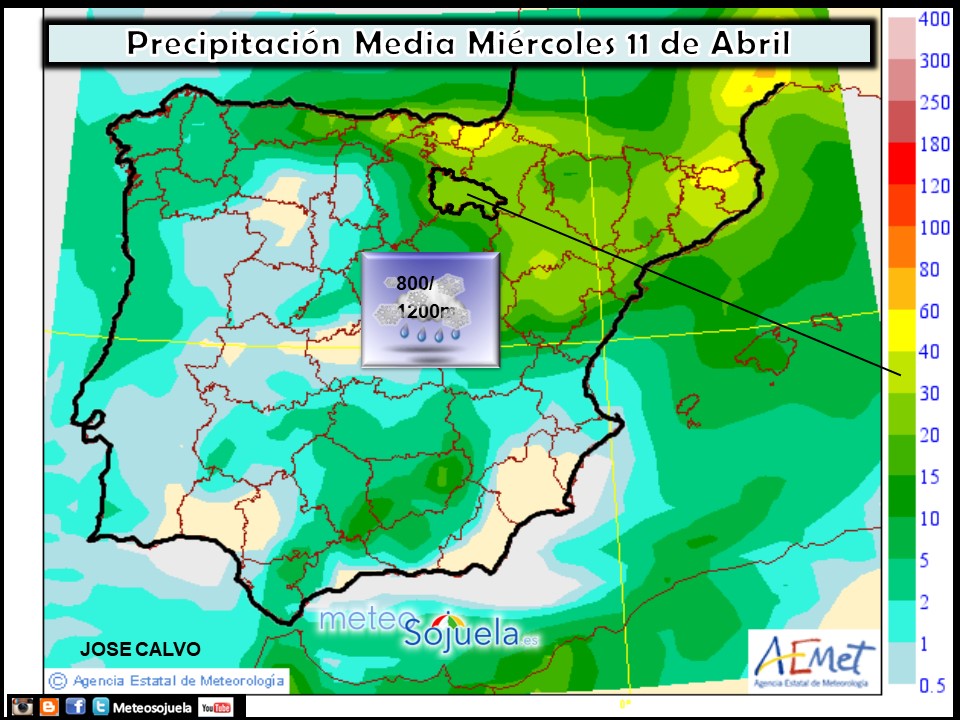 Mapa meteorologico significativo de hoy en La Rioja. Meteosojuela