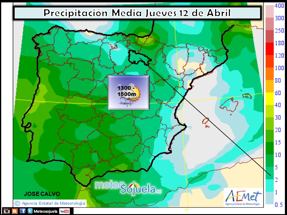 Mapa meteorologico significativo de hoy en La Rioja. Meteosojuela