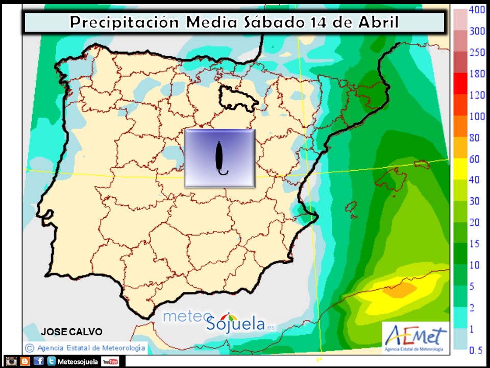 Mapa meteorologico significativo de hoy en La Rioja. Meteosojuela