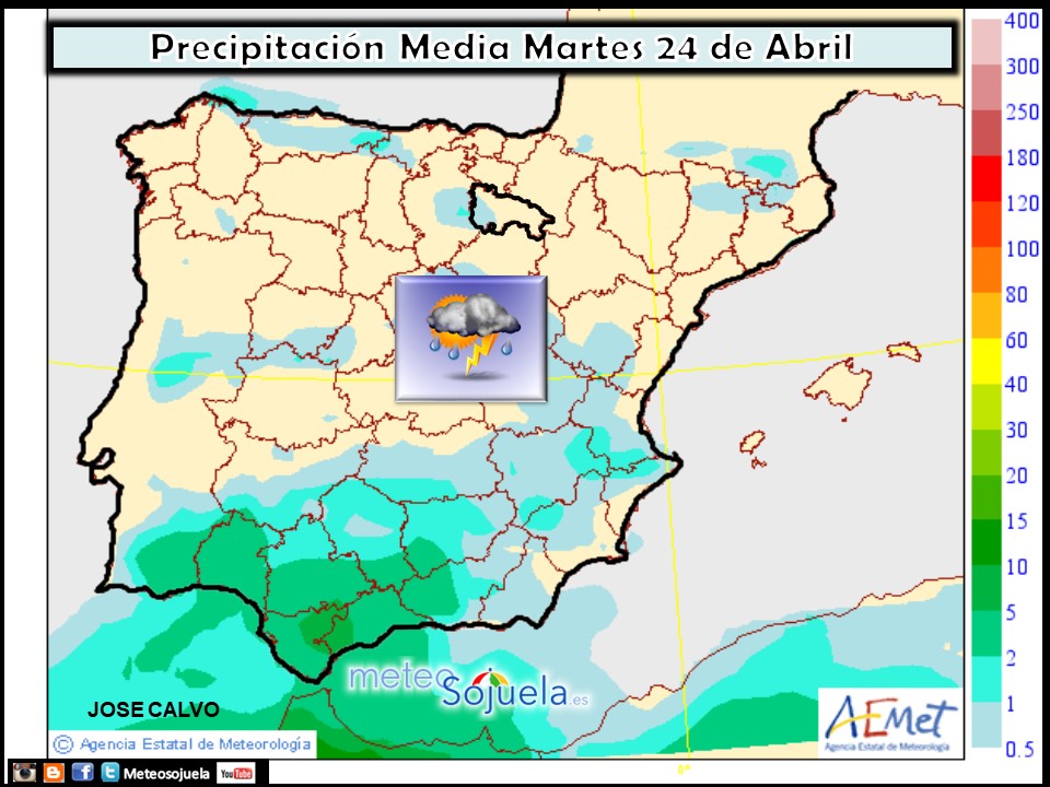 Mapa meteorologico precipitaciones de hoy en La Rioja. Meteosojuela