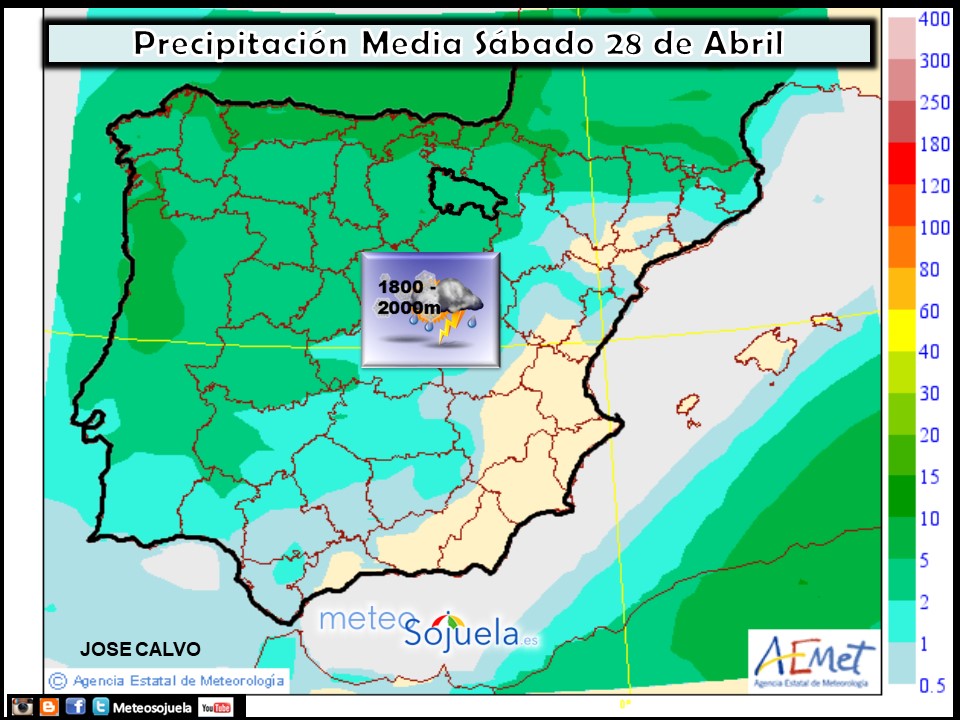 Mapa meteorologico precipitaciones de hoy en La Rioja. Meteosojuela