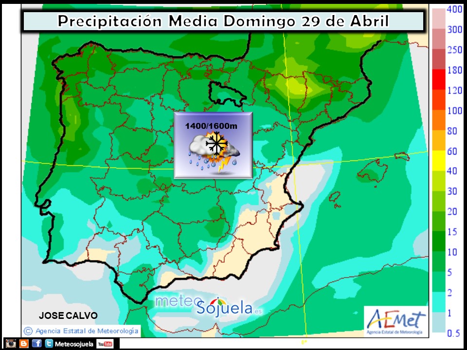Mapa meteorologico precipitaciones de hoy en La Rioja. Meteosojuela