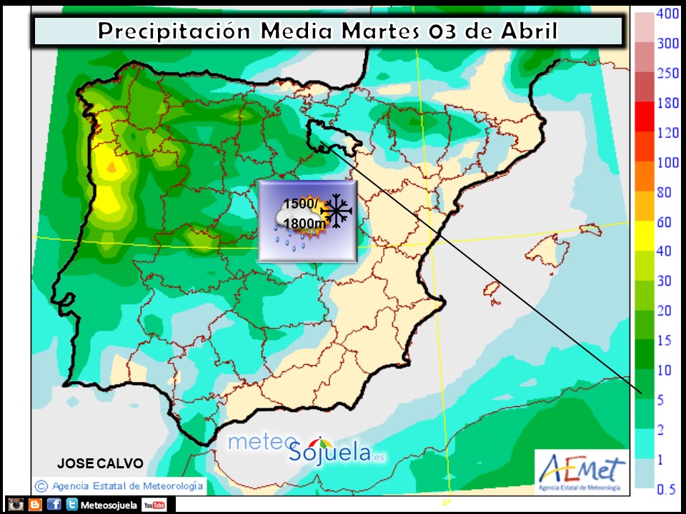 Mapa meteorologico significativo de hoy en La Rioja. Meteosojuela