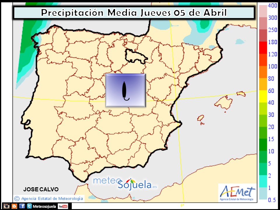 Mapa meteorologico significativo de hoy en La Rioja. Meteosojuela