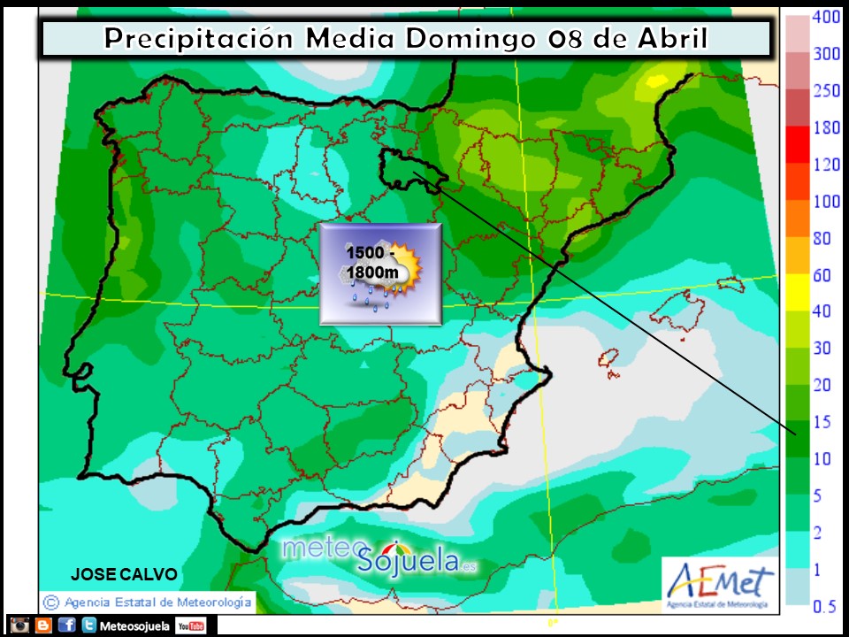 Mapa meteorologico significativo de hoy en La Rioja. Meteosojuela