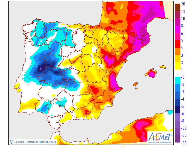 Temperaturas máximas. AEMET.Meteosojuela