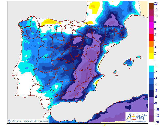 Temperaturas máximas. AEMET.Meteosojuela