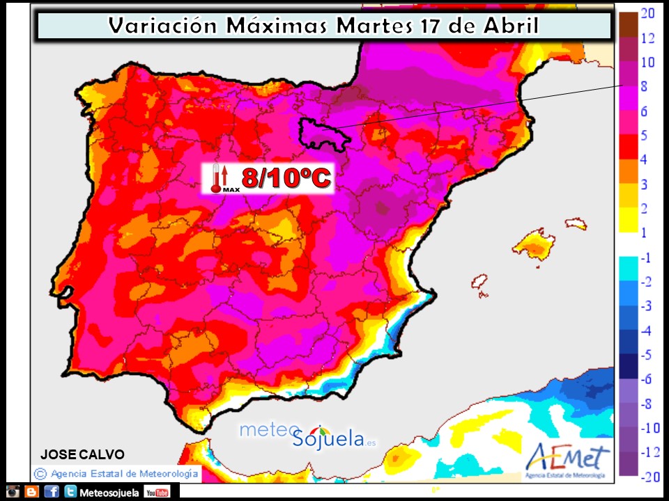 Mapa meteorologico de precipitacion de hoy en La Rioja. Meteosojuela