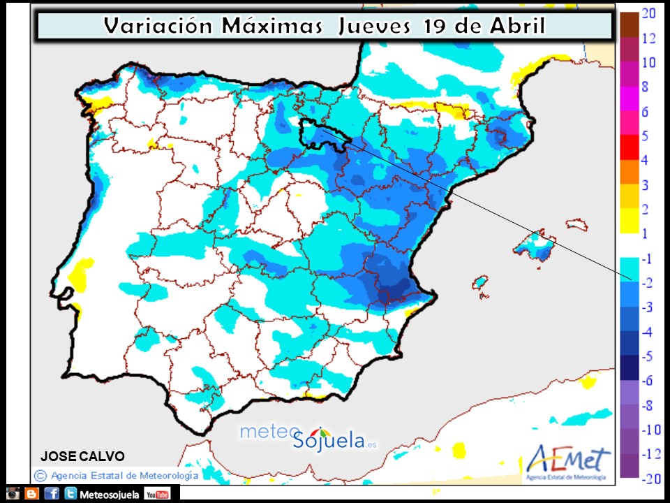 Mapa meteorologico de precipitacion de hoy en La Rioja. Meteosojuela