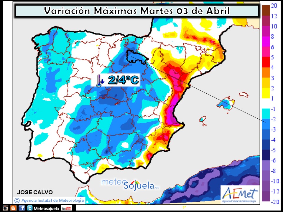 Mapa meteorologico de precipitacion de hoy en La Rioja. Meteosojuela