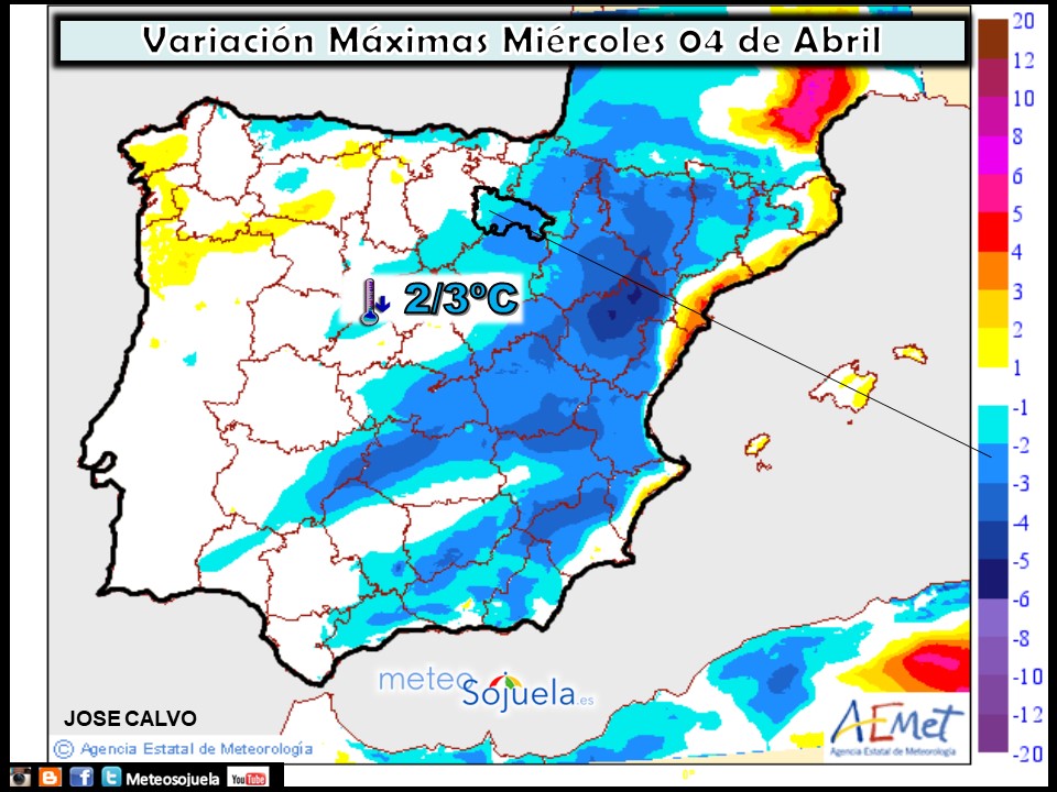 Mapa meteorologico de precipitacion de hoy en La Rioja. Meteosojuela