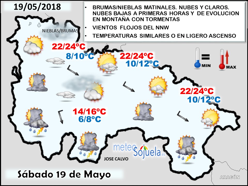 Mapa meteorologico significativo de hoy en La Rioja. Meteosojuela