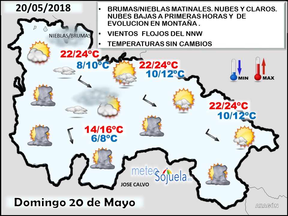 Mapa meteorologico significativo de hoy en La Rioja. Meteosojuela