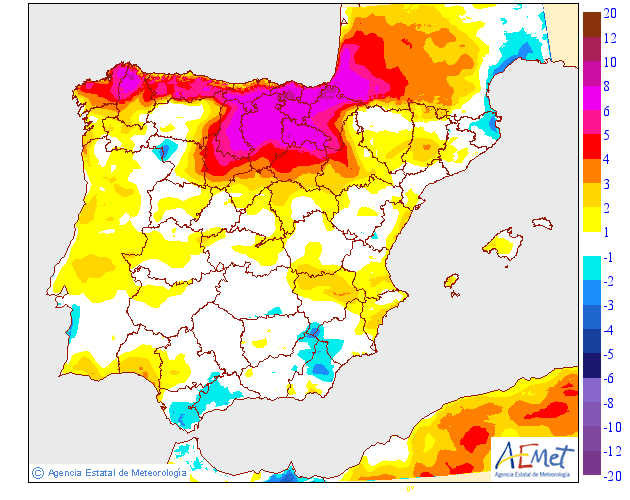 Temperaturas máximas. AEMET.Meteosojuela