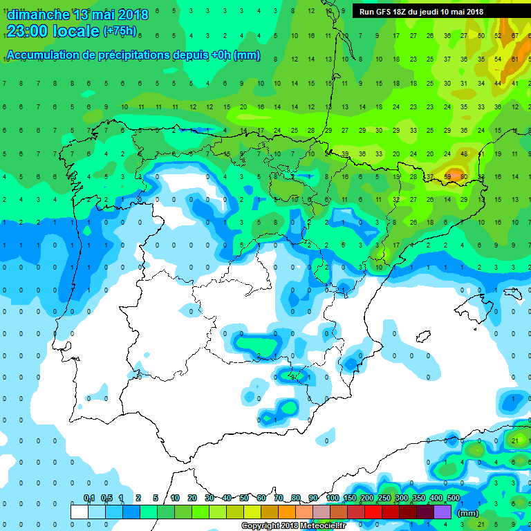 Modelo meteorológico de precipitación acumulada. Meteosojuela