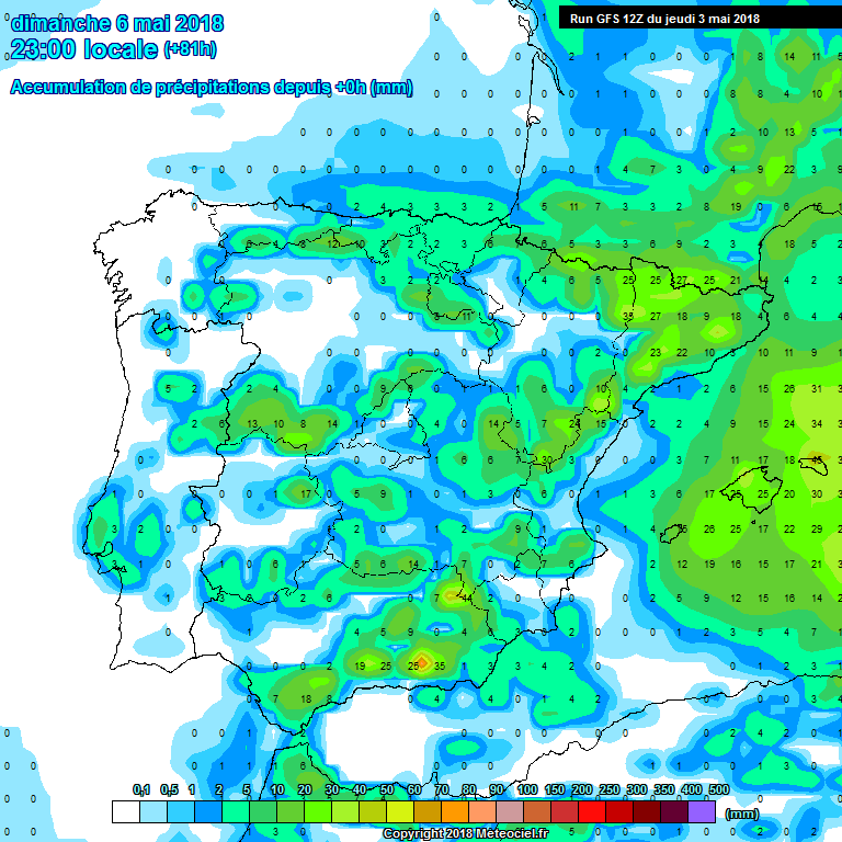 Modelo meteorológico de precipitación acumulada. Meteosojuela