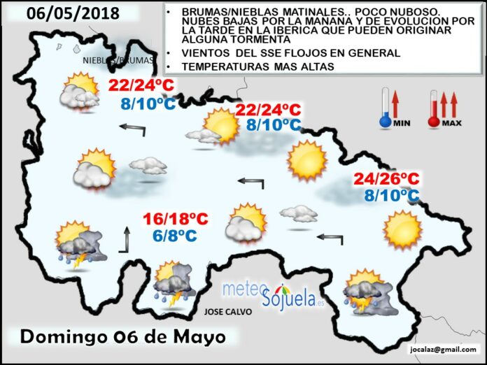 Mapa meteorologico significativo de hoy en La Rioja. Meteosojuela
