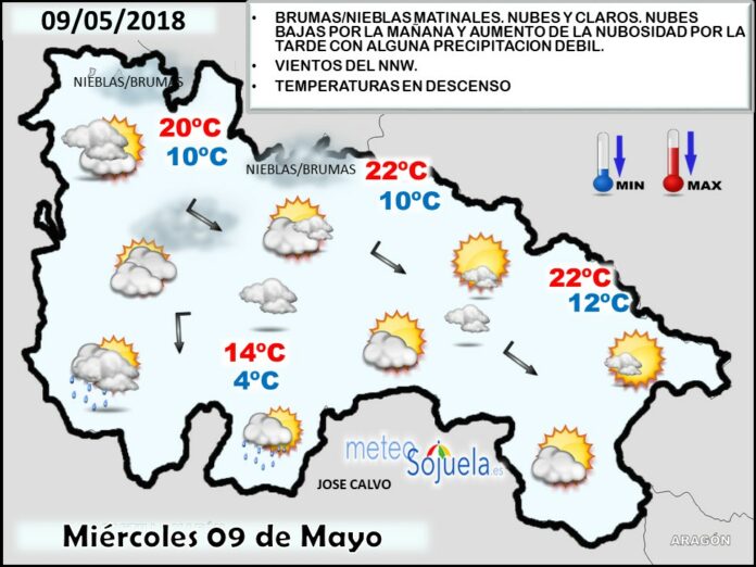 Mapa meteorologico significativo de hoy en La Rioja. Meteosojuela Mapa meteorologico significativo de hoy en La Rioja. Meteosojuela