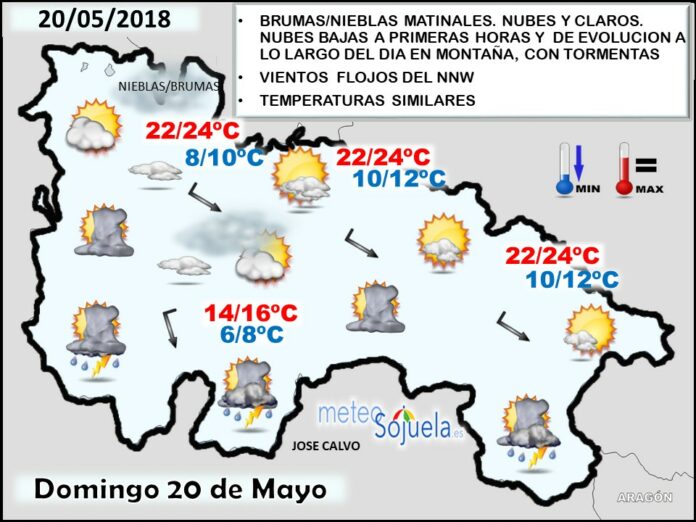 Mapa meteorologico significativo de hoy en La Rioja. Meteosojuela