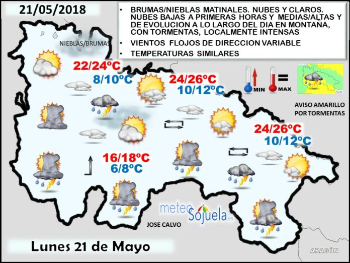 Mapa meteorologico significativo de hoy en La Rioja. Meteosojuela Mapa meteorologico significativo de hoy en La Rioja. Meteosojuela