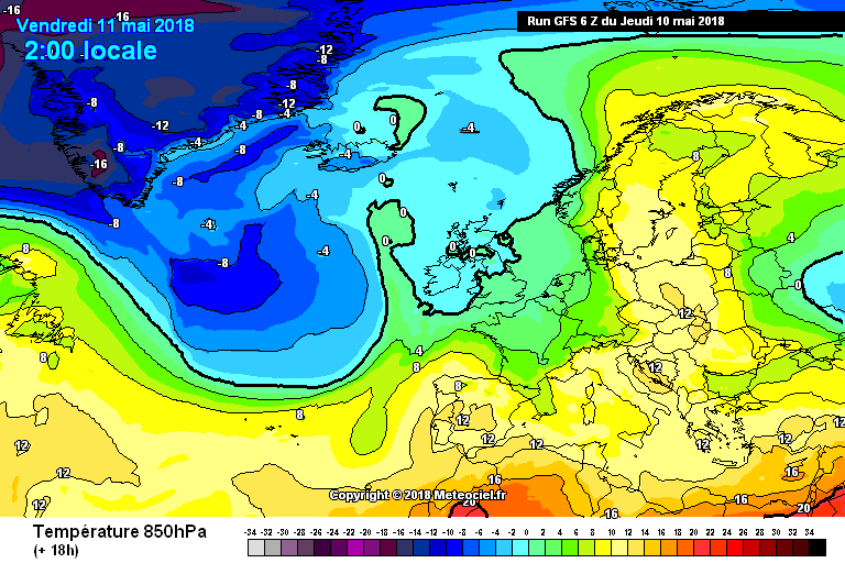Animación Modelos meteorológicos de masas de aire. Altura Geopotencial 850hPa. Meteosojuela