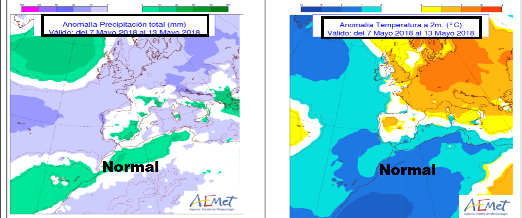 Anomalías en la temperatura y precipitación AEMET. Meteosojuela