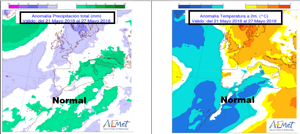 Anomalías en la temperatura y precipitación AEMET. Meteosojuela