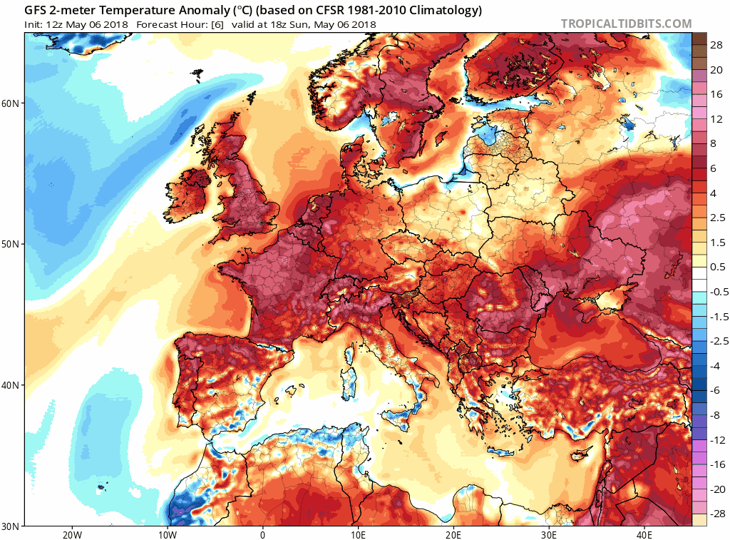 Animación de anomalías de temperaturas