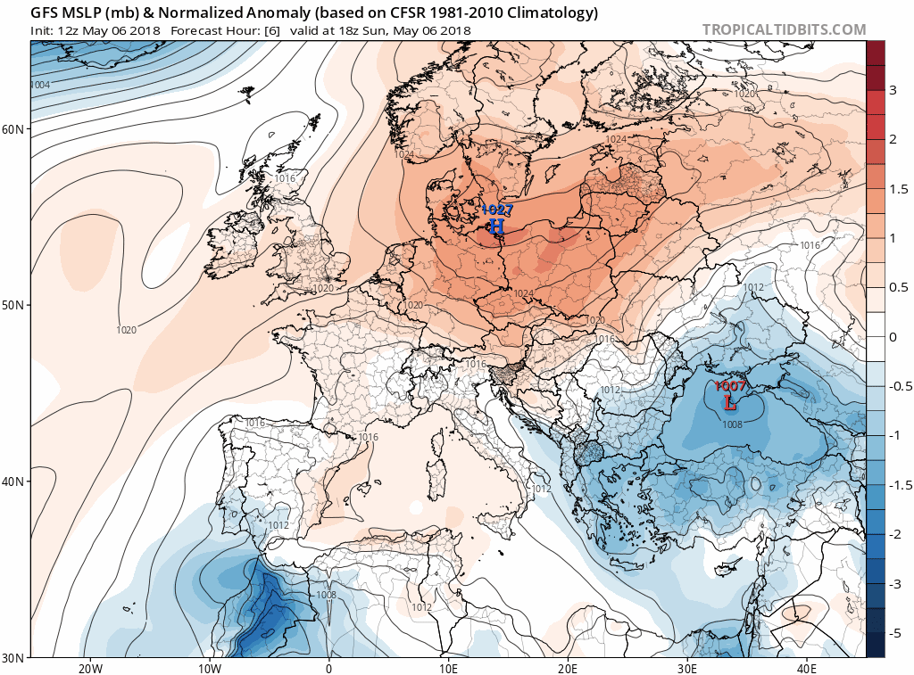 Animación anomalías presión y Geopotencial. Meteosojuela