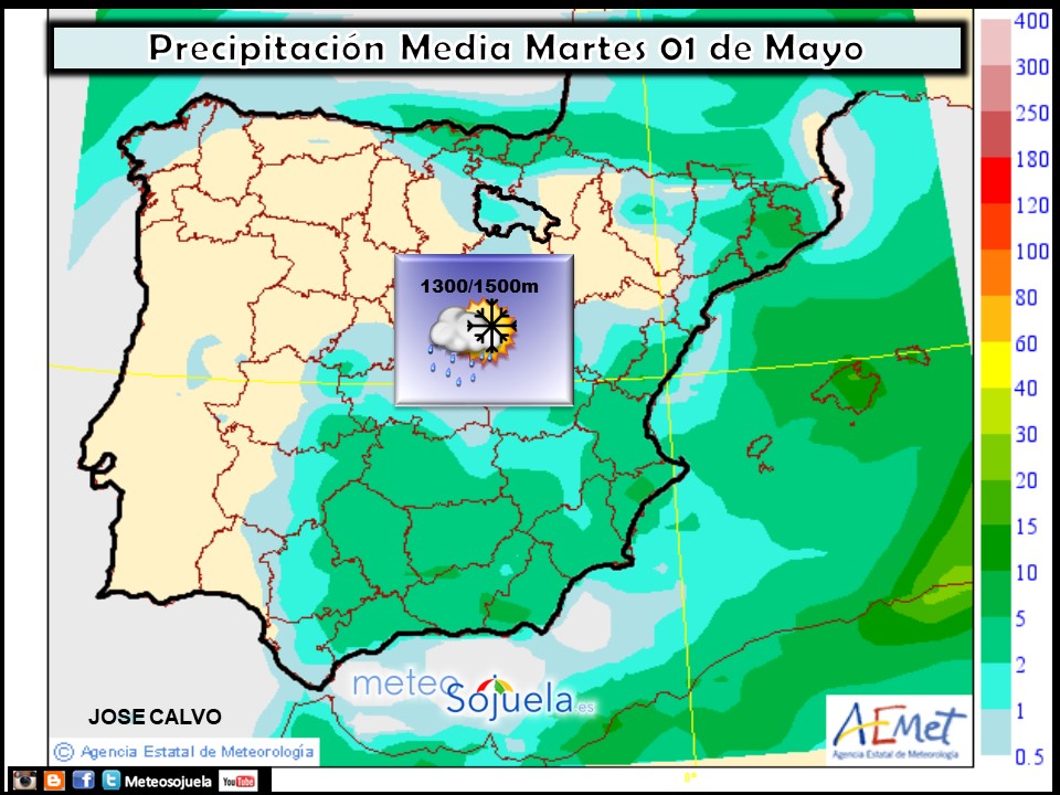 Mapa meteorologico precipitaciones de hoy en La Rioja. Meteosojuela