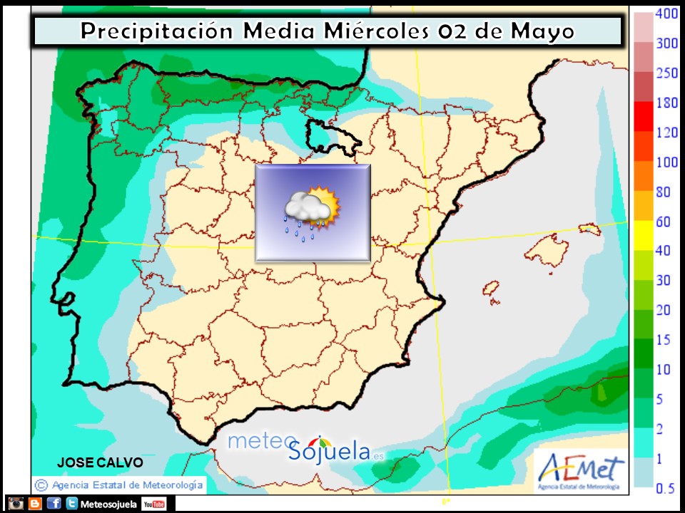 Mapa meteorologico precipitaciones de hoy en La Rioja. Meteosojuela