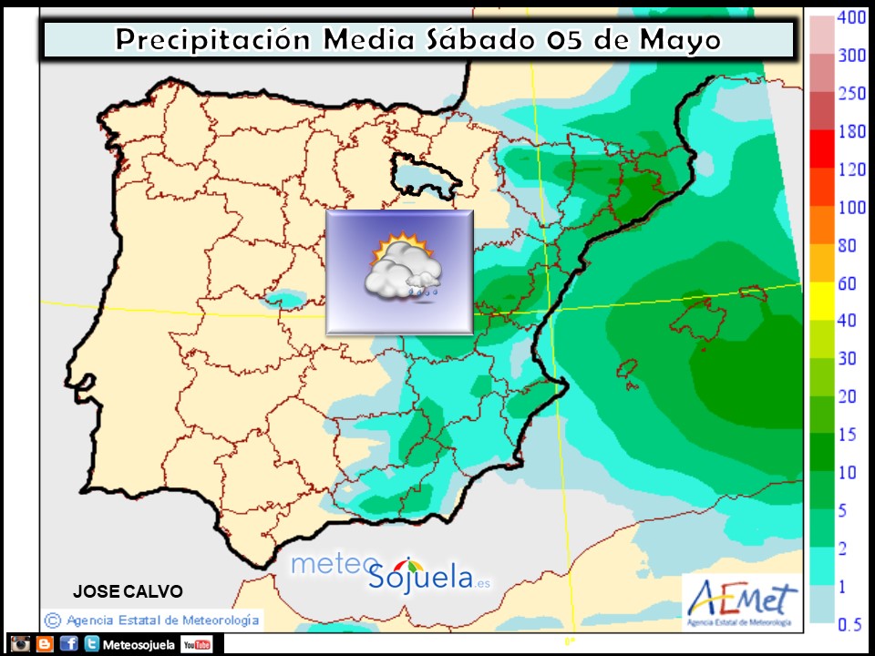 Mapa meteorologico precipitaciones de hoy en La Rioja. Meteosojuela