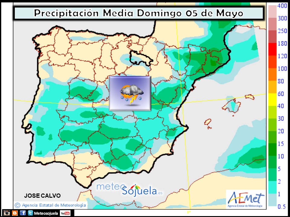 Mapa meteorologico precipitaciones de hoy en La Rioja. Meteosojuela