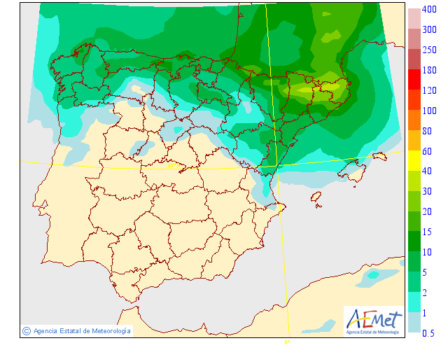 Modelo de precipitacion de AEMET.Meteosojuela
