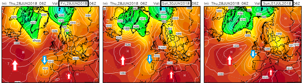 Modelos de altura Geopotencial a 500hPa. Meteosojuela