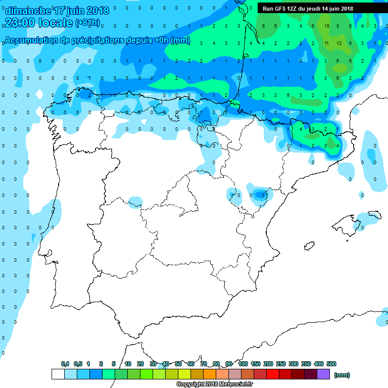 Modelo meteorológico de precipitación acumulada. Meteosojuela