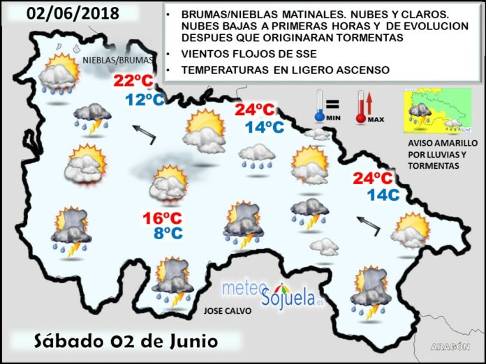 Mapa meteorologico significativo de hoy en La Rioja. Meteosojuela Mapa meteorologico significativo de hoy en La Rioja. Meteosojuela