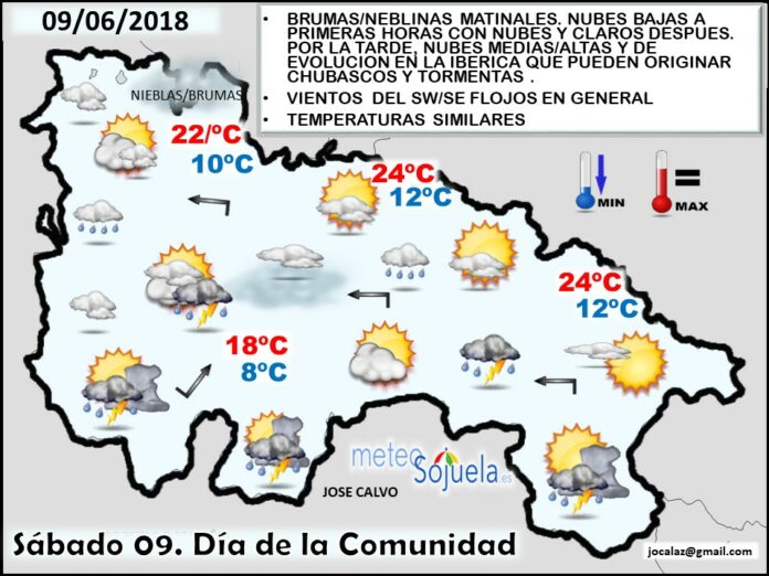 Mapa meteorologico significativo de hoy en La Rioja. Meteosojuela Mapa meteorologico significativo de hoy en La Rioja. Meteosojuela