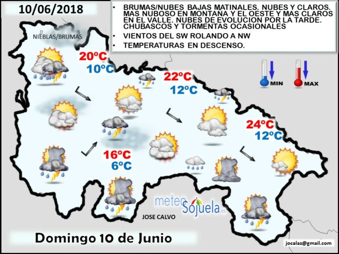 Mapa meteorologico significativo de hoy en La Rioja. Meteosojuela Mapa meteorologico significativo de hoy en La Rioja. Meteosojuela