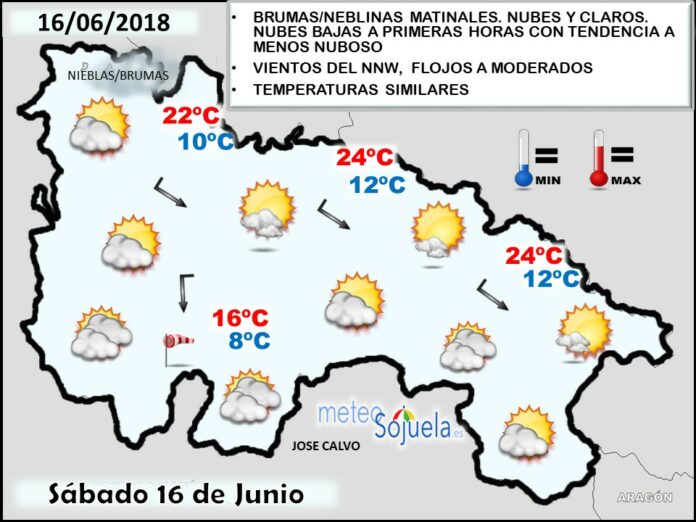 Mapa meteorologico significativo de hoy en La Rioja. Meteosojuela Mapa meteorologico significativo de hoy en La Rioja. Meteosojuela