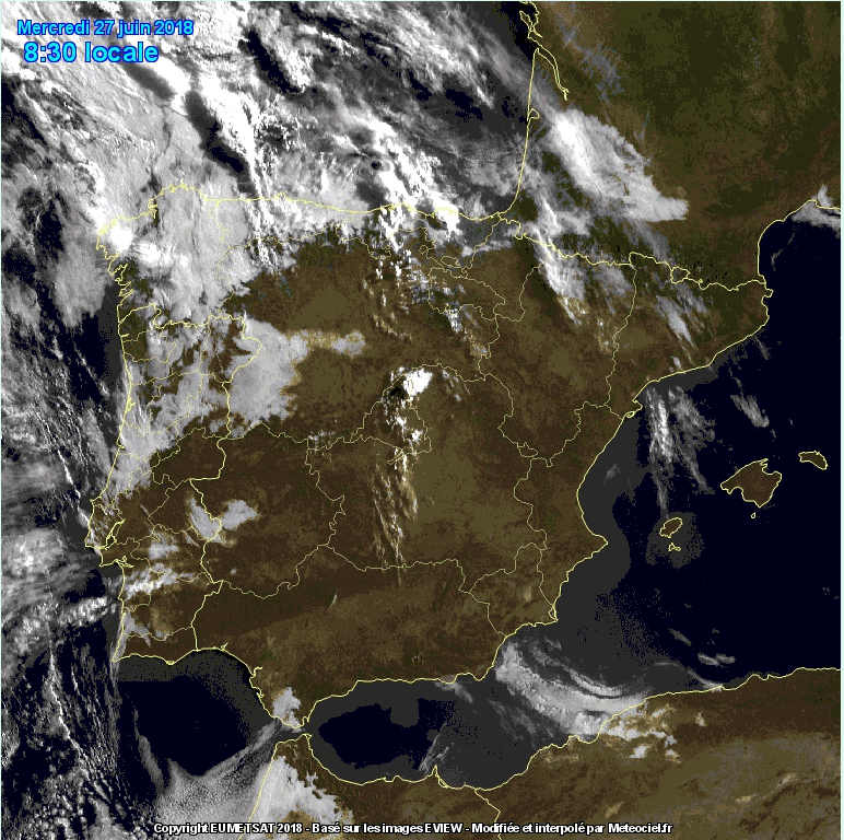 Animación masas de aire satélite Meteosat.Meteosojuela