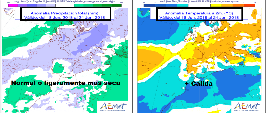 Anomalías en la temperatura y precipitación AEMET. Meteosojuela